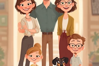 make cartoon couple portrait