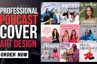 design true crime or comedy podcast cover art or artwork and youtube thumbnail
