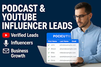find top podcast and youtube influencer email leads