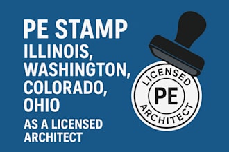 pe stamp, illinois, washington, colorado, ohio as a licensed architect