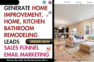 home improvement interior kitchen bathroom remodeling renovation leads website