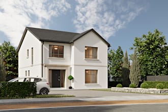 do 3d model and render a house in sketchup