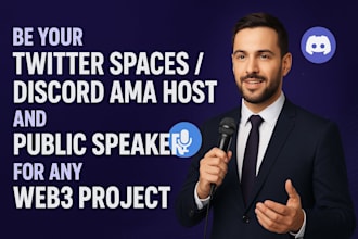 be your twitter spaces discord ama host and public speaker for any web3 project