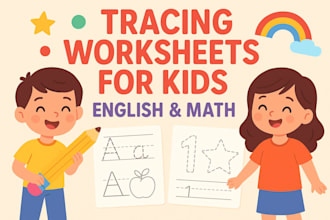 create fun english, math worksheets for kids