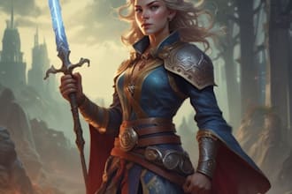 draw a fantasy character for dnd, pathfinder, etc