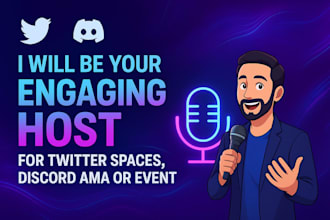 be your engaging host for twitter space, discord ama or event
