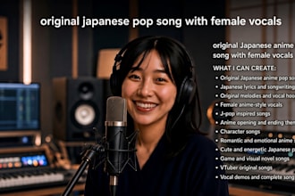 write sing compose original japanese anime pop cover style female songs vocals