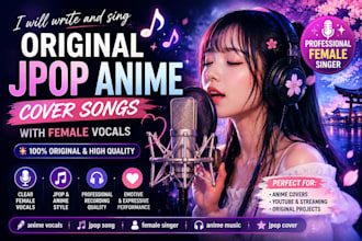write sing compose original japanese anime pop cover style female songs vocals