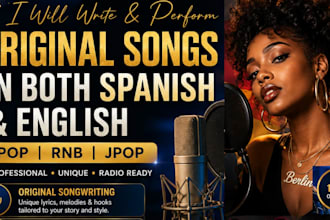 sing afrobeat slow jams, afro rnb, record a custom song from your lyrics