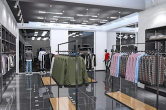 do 3d restaurant interior, clothing store, supermarket design spa, 3d rendering