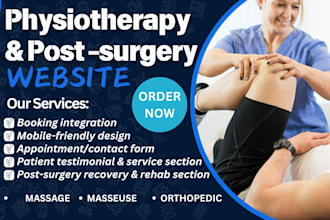 design physiotherapy massage therapy masseuse orthopedic post surgery website