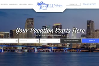 design short term rental website with booking functionality, vacation rental web