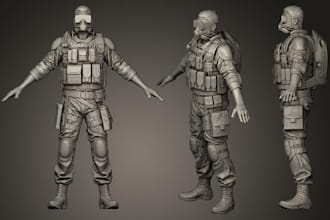 3d model sculpture character human anime for 3d printing