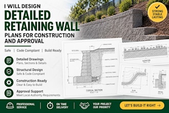 design detailed retaining wall plans for construction and approval