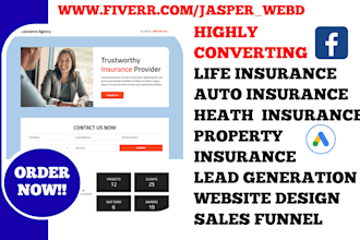 generate auto health life property insurance leads and website design
