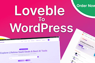 convert lovable website to wordpress using elementor