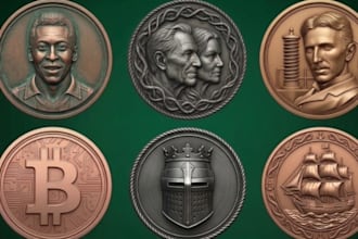 sculpt a custom 3d coin model bas relief medallion 3d stl for printing