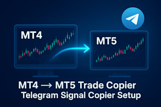 develop forex trading copier bot, telegram trade copier bot or signal copier eas