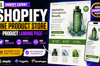 build shopify one product store, high converting landing page using pagefly