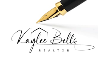design 5 signature logo, luxury, real estate, email, handwritten, photography