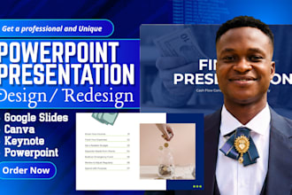 design and redesign powerpoint presentation for startup, tech, businesses