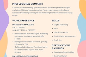 write a job winning CV or resume in english