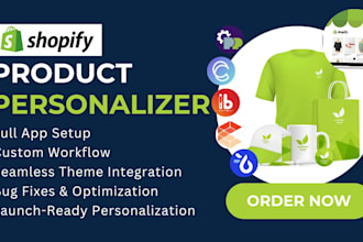 setup shopify product personalizer zepto teeinblue customily inkybay customall