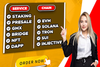 develop web3 dapp like staking, presale, pump fun and nft