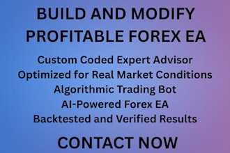 build and modify profitable trading bot and forex ea