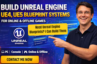 build unreal engine ue4, ue5 blueprint systems for online and offline games