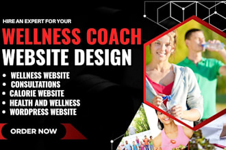 design wellness coach website with online courses meal plan creator and tracker