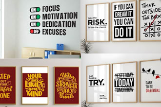 design motivational wall art typography poster trendy minimalist canvas wall art