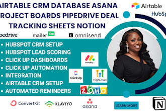 airtable CRM database asana project boards pipedrive deal tracking sheets notion