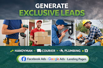 generate handyman leads courier leads plumbing leads roofing contractor leads