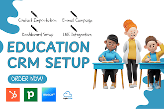 setup education CRM with hubspot zoho freshsales pipedrive bitrix24 agile CRM