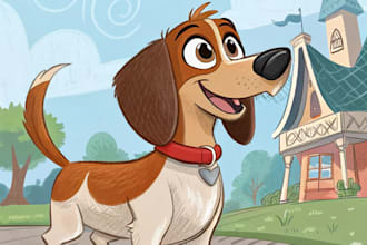 do professional cartoon caricature in disney pet portrait