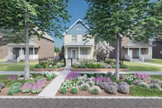 design front yard, backyard, patio and garden landscape for homeowners