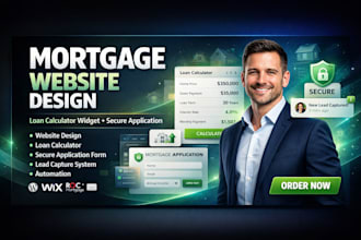 design mortgage website with loan calculator widget secure application and lead