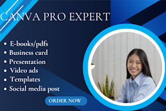 design ebooks, business cards, and social media posts using canva pro