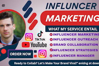 grow instagram tiktok, manage instagram influencer  outreach influencer research