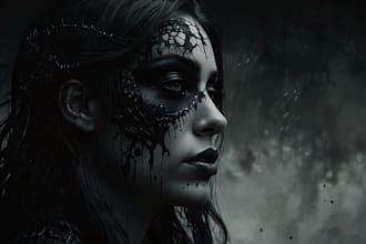 draw a metal, horror, dark art