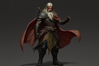 draw a fantasy character for dnd, pathfinder, etc