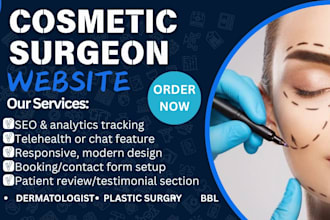 design cosmetic surgeon dermatologist plastic surgery botox filler bbl website