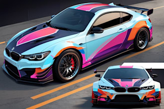 attractive car wrap design and vehicle wrap design