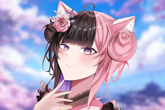 custom anime art for oc vtuber, fanart, profile picture in style anime