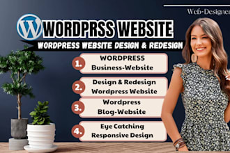 redesign wordpress business website development, create wordpress website design