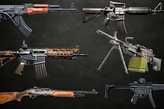 create high quality 3d gun models for games and animation