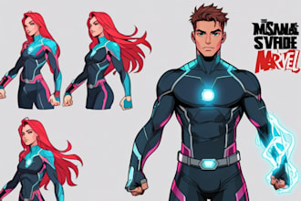 draw your character in cartoonish or marvel or anime style