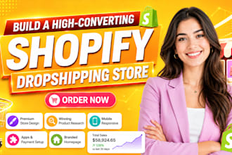 design, redesign shopify store, shopify website or shopify dropshipping store