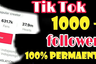 1000 non drop tiktok followers for instant